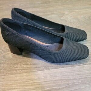 Vivaia Square Toe Chunky Heels Black 9.5